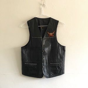 Embellished Leather Vest